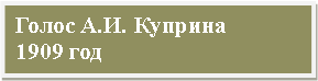 Подпись: Голос А.И. Куприна
1909 год